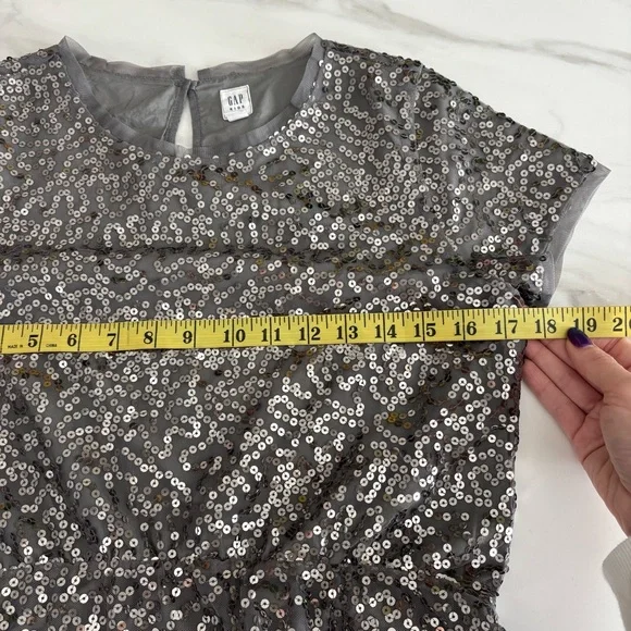 GAP Silver Sequin Kids Dress sz XXL 14 y.o. - Picture 11 of 12